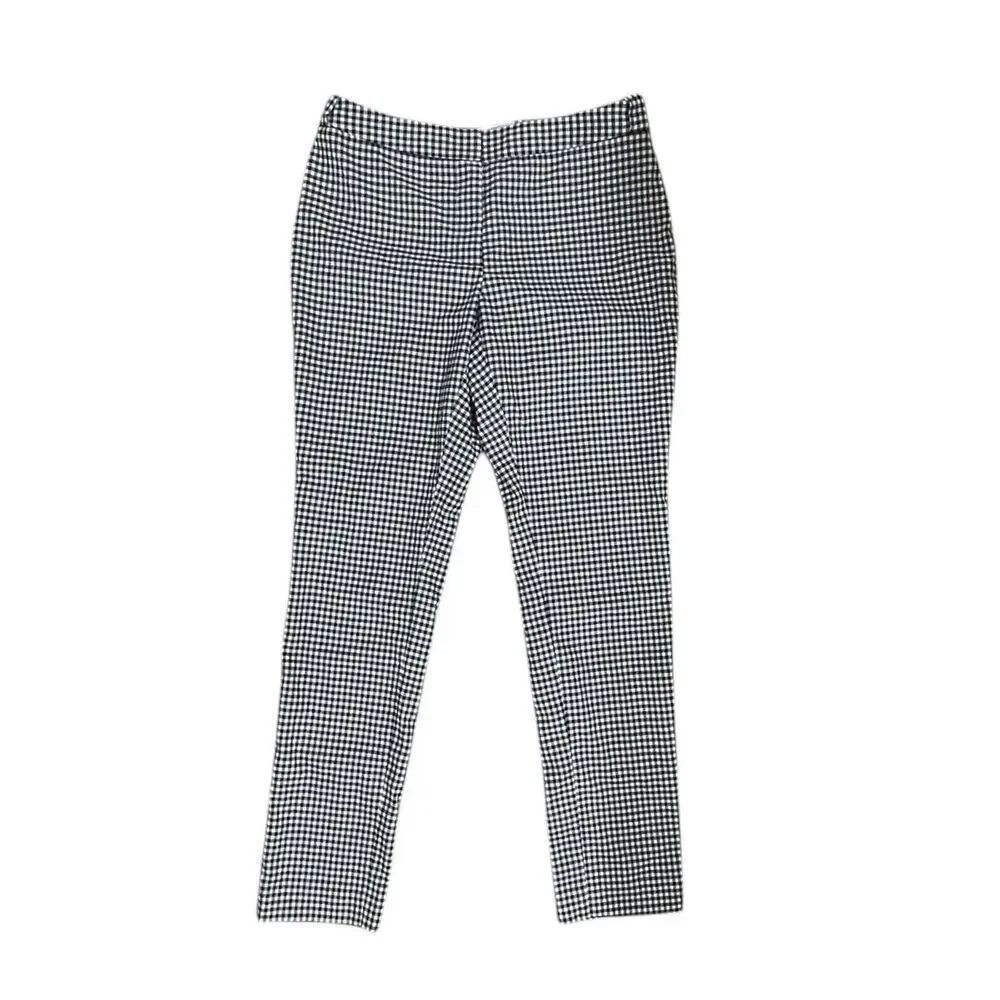 Calvin Klein Highline Women’s Pants Size 2P Black White Check Slim Ankle